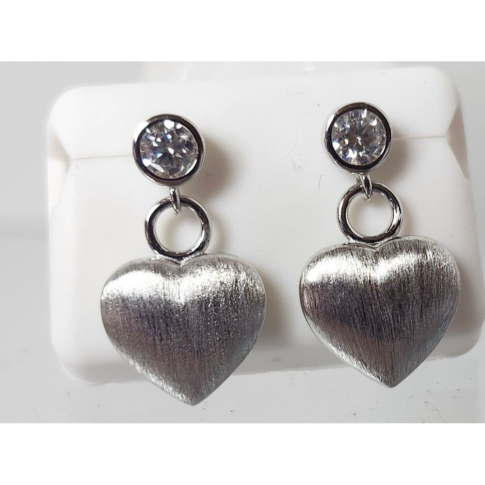 1.5 CTW Moissanite 925 Sterling Silver Heart Earrings Caged Back